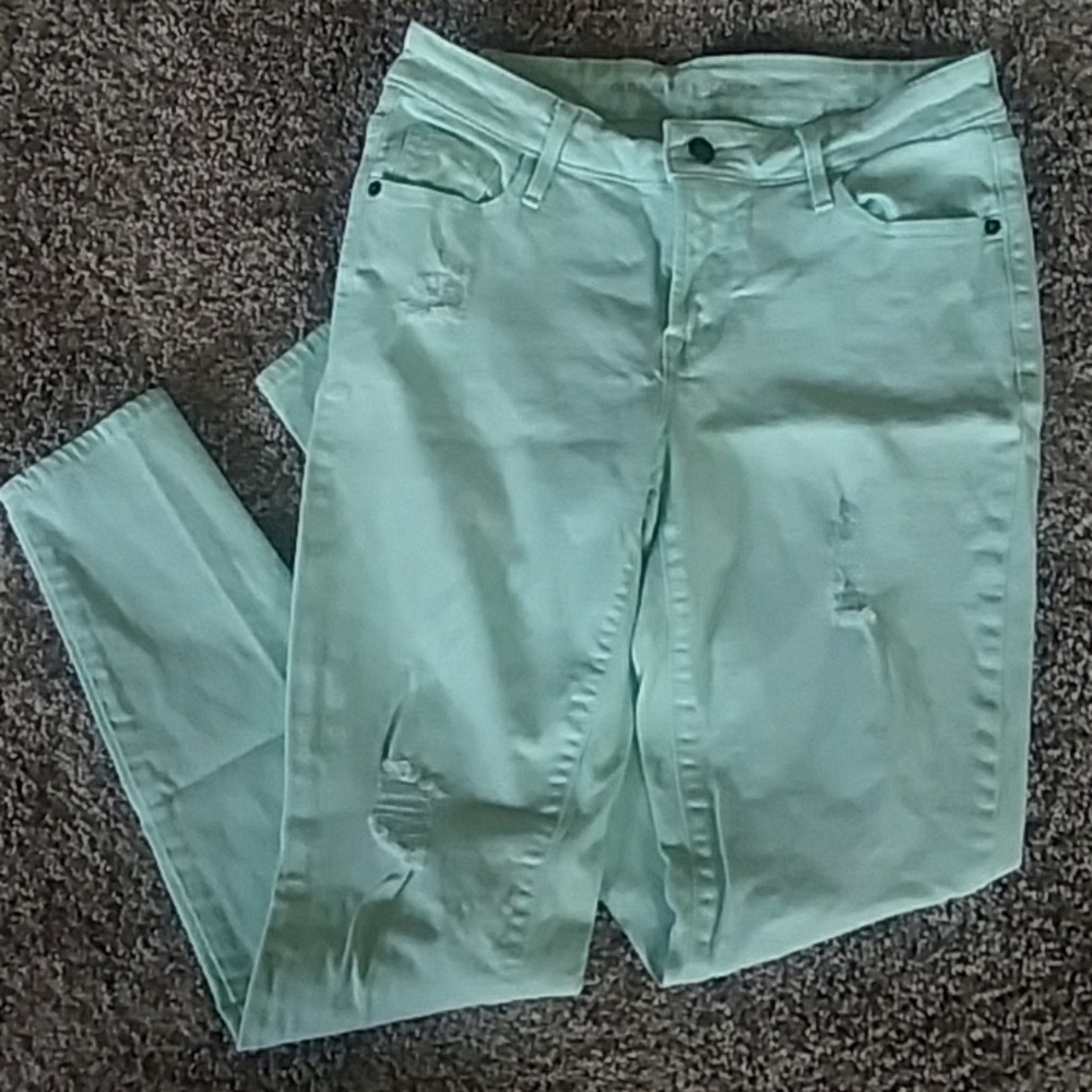 OLD NANY MID RISE DISTRESSED SKINNY JEANS🌼